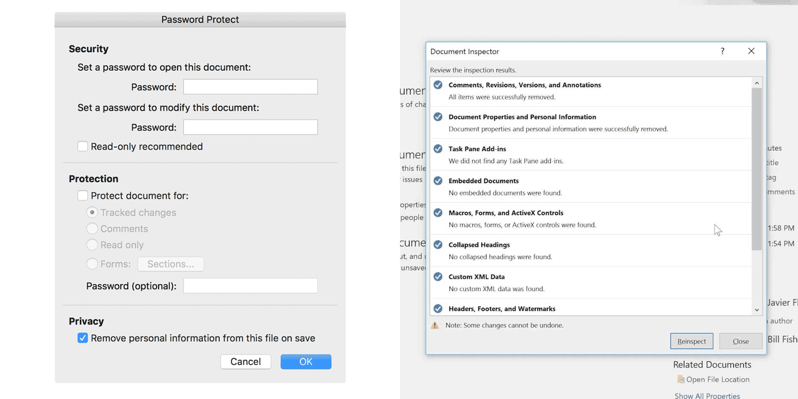 remove metadata from excel for mac 2016